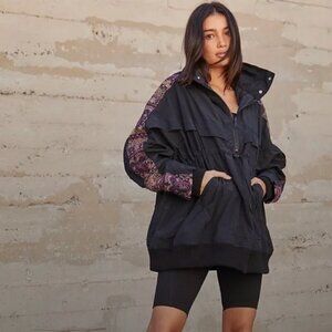 NWT Free People Movement She Fly Jacket Black Embroidered Sz XS